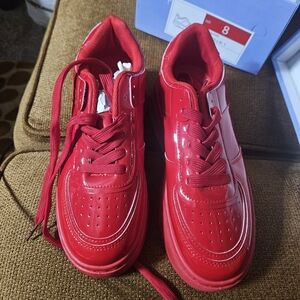 Liliana Red Patent Platform Sneakers